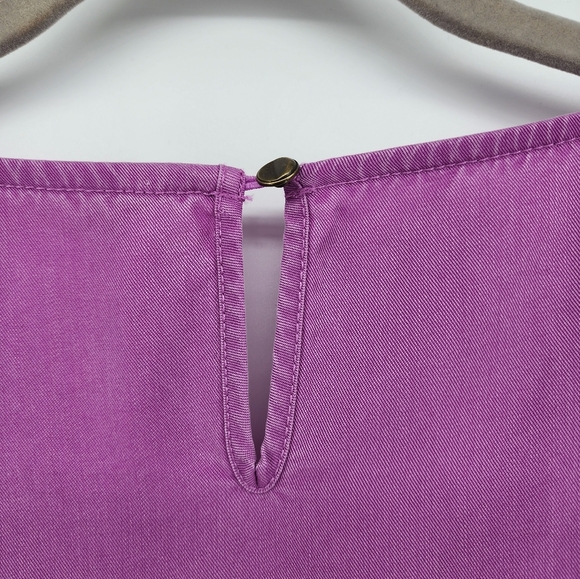 Soft Surroundings Cusabo‎ In Tencel Pintuck Blouse Iris Orchid Purple NEW - Picture 8 of 13